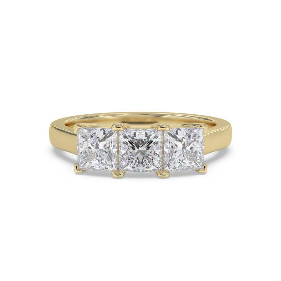 Simple Princess Diamond Trilogy Ring