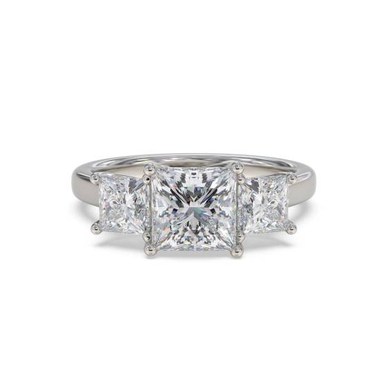 Graduated Princess Diamond Trilogy Ring