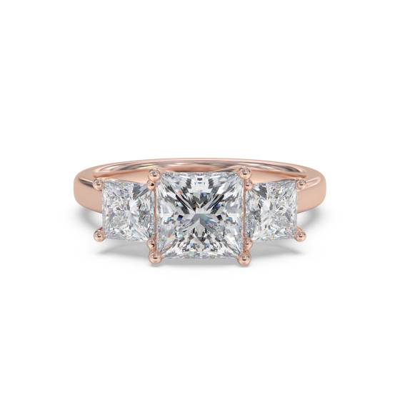 Graduated Princess Diamond Trilogy Ring