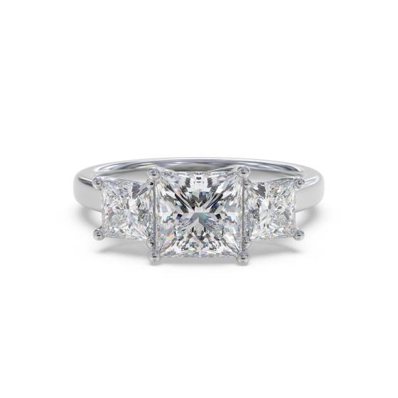 Graduated Princess Diamond Trilogy Ring