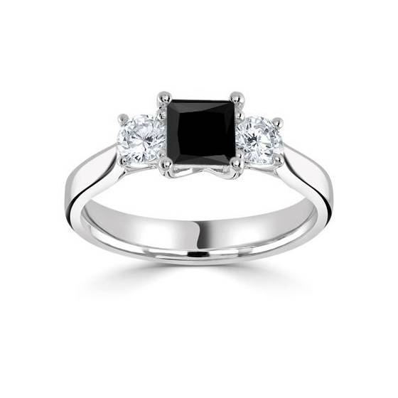 Princess Black Diamond Trilogy Ring