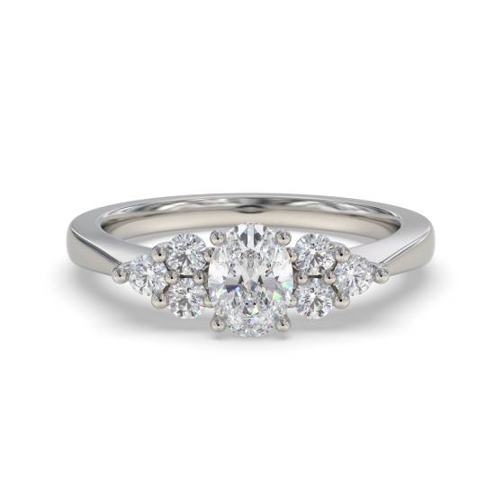 Oval Diamond Designer Engagement Ring