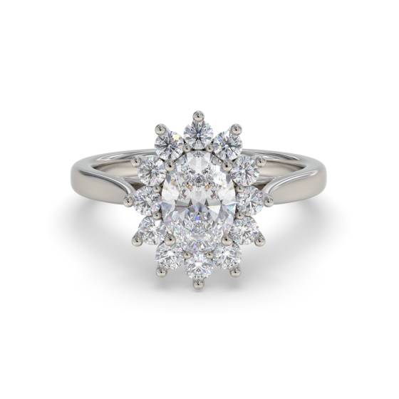 Oval Diamond Designer Engagement Ring