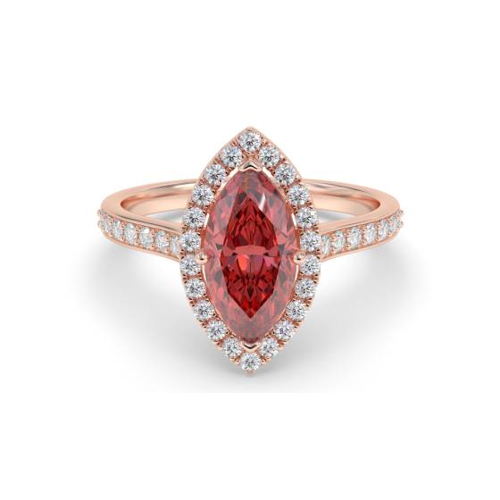 Ruby and Diamond Halo Ring
