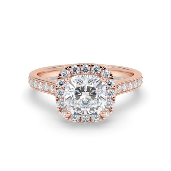 Cushion Diamond Halo Engagement Ring