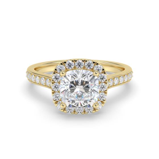 Cushion Diamond Halo Engagement Ring