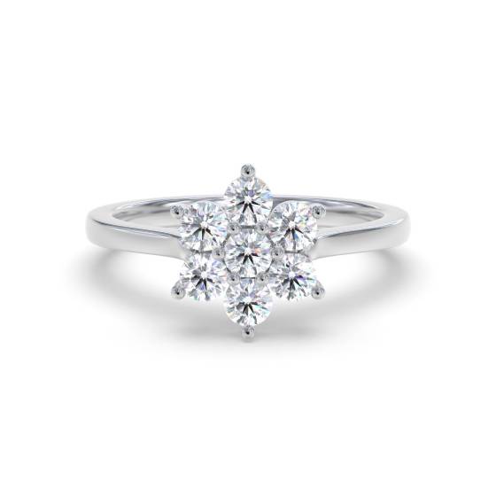 Round Diamond Cluster Ring