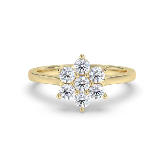 Round Diamond Cluster Ring