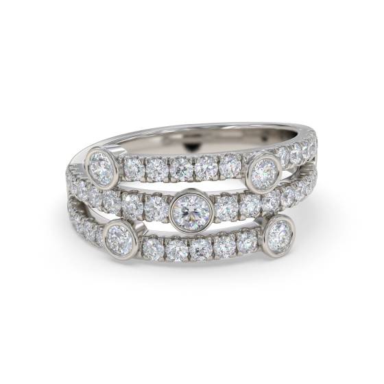 0.90ct Round Diamond Bezel Set Dress Ring