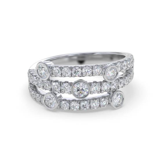0.90ct Round Diamond Bezel Set Dress Ring