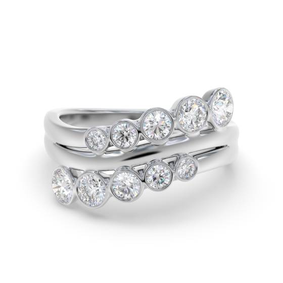 Unique Round Diamond Bubble Dress Ring