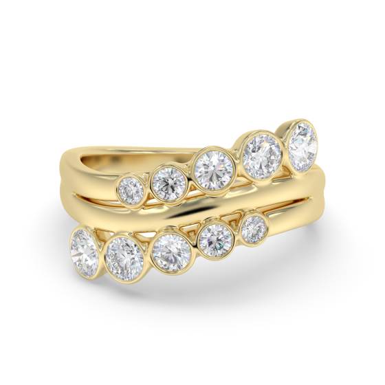 Unique Round Diamond Bubble Dress Ring