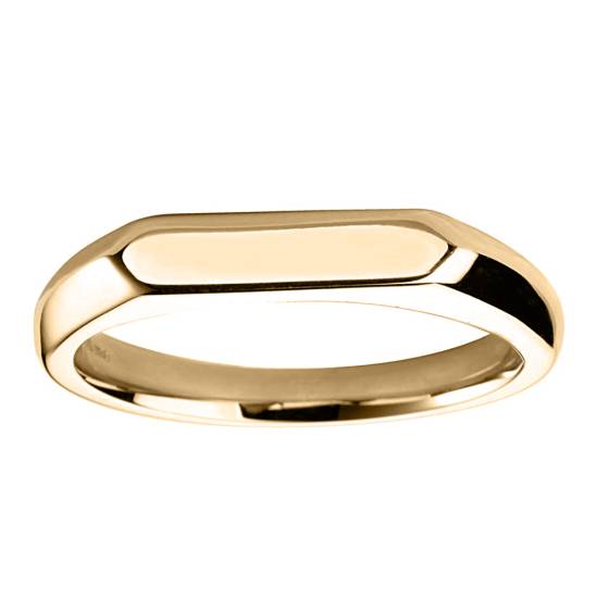 Elongated Hexagon Signet Ring
