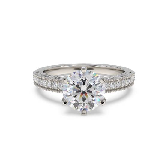 Round Diamond Vintage Engagement Ring