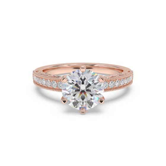 Round Diamond Vintage Engagement Ring
