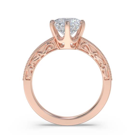 Round Diamond Vintage Engagement Ring