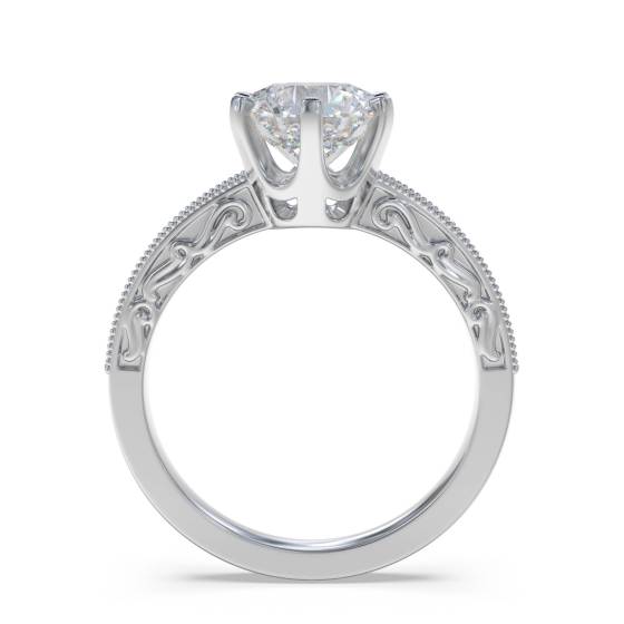 Round Diamond Vintage Engagement Ring