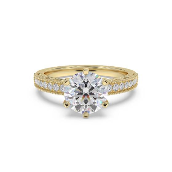 Round Diamond Vintage Engagement Ring