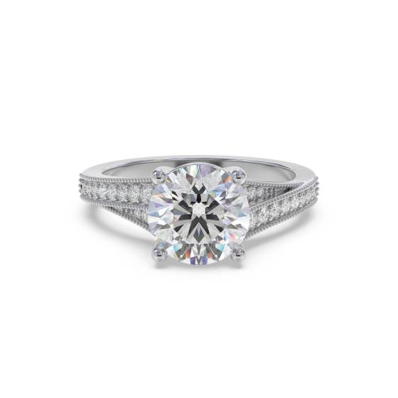Round Diamond Designer Vintage Ring