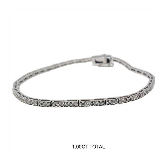 5.00ct VVS/D-E 6Inch Lab Grown Round Cut Diamond Tennis Bracelet in Platinum