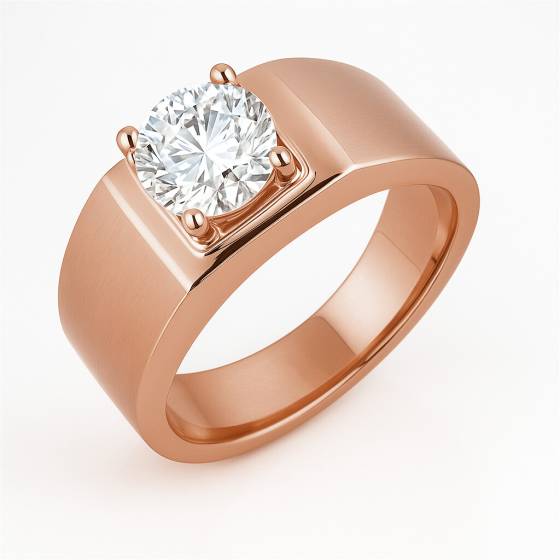 Round Mens Signet Ring