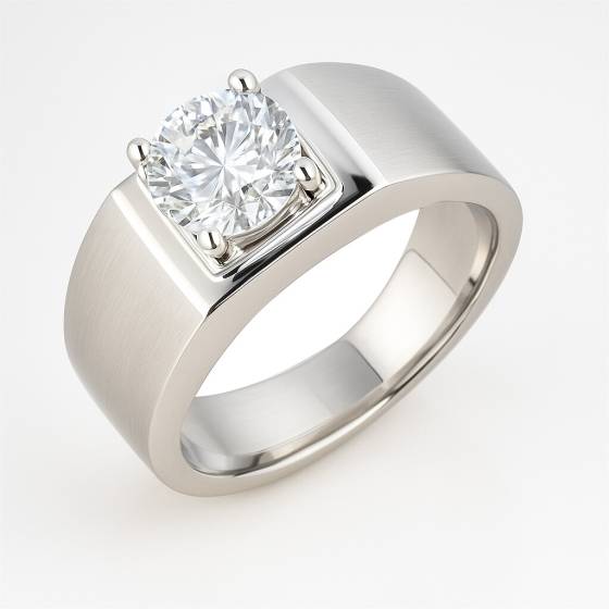 Round Mens Signet Ring