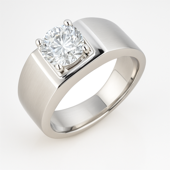 0.50ct VS2/F Mens Natural Diamond Ring