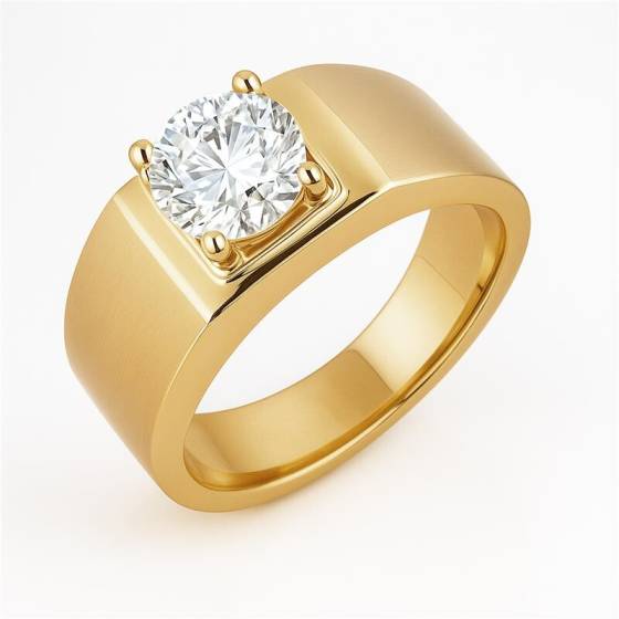 Round Mens Signet Ring