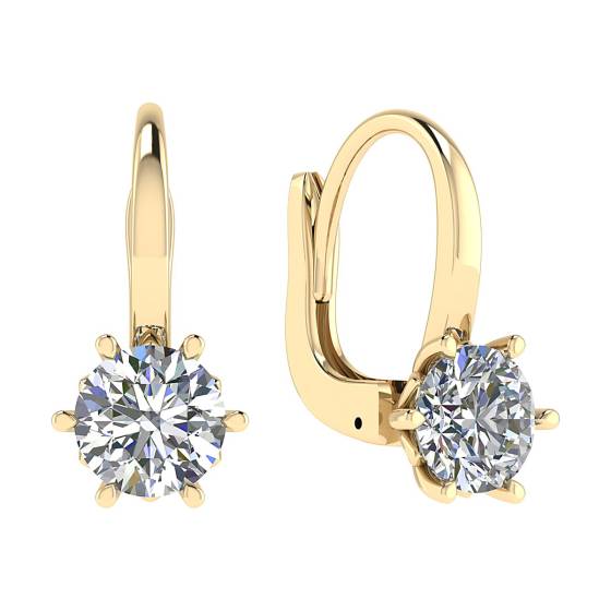 Round Diamond Hoop and Drop Earrings