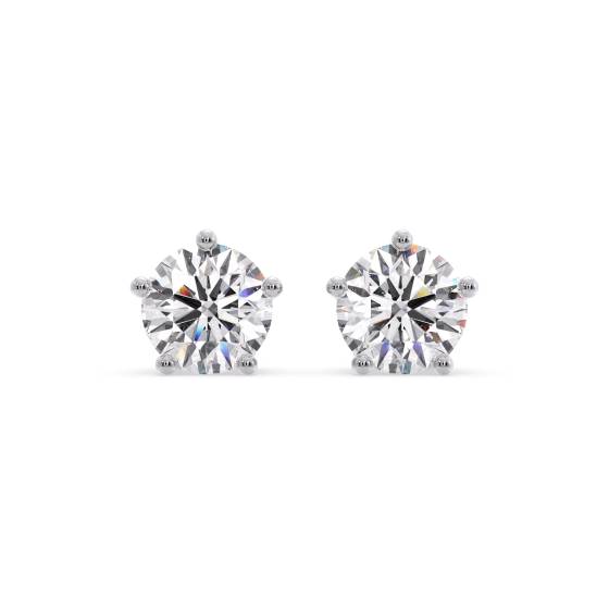 Comtemporary Round Diamond Designer Earrings