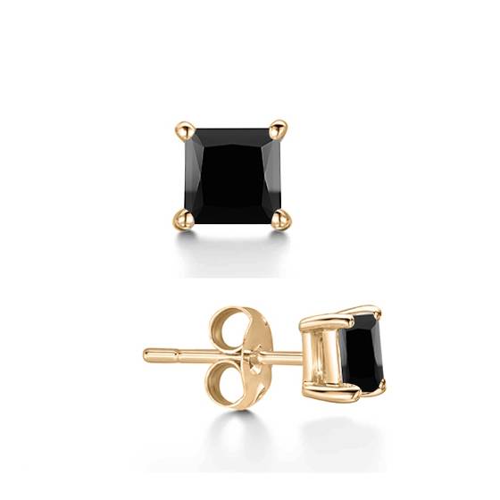 Mens Black Diamond Single Stud Earring