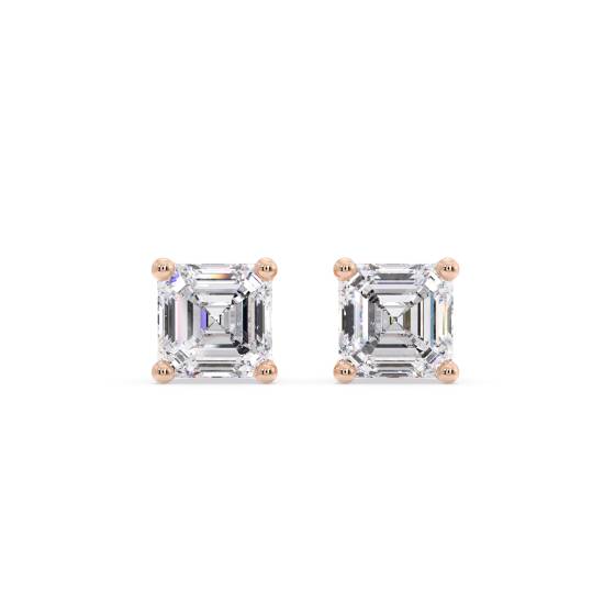 Classic Asscher Diamond Stud Earrings