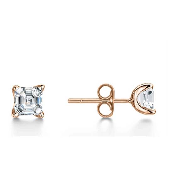 Classic Asscher Diamond Stud Earrings
