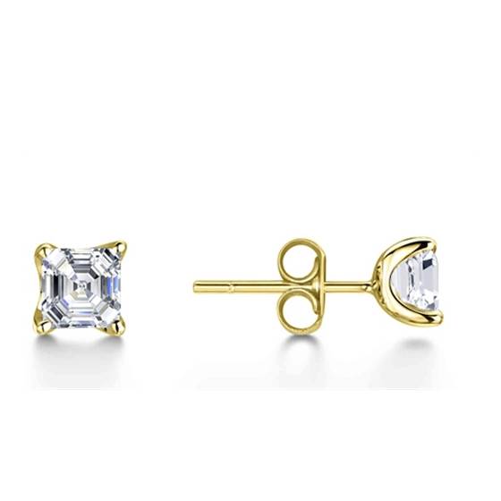 Classic Asscher Diamond Stud Earrings