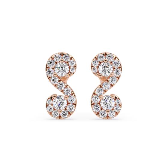 Swirling Round Diamond Designer Earrings