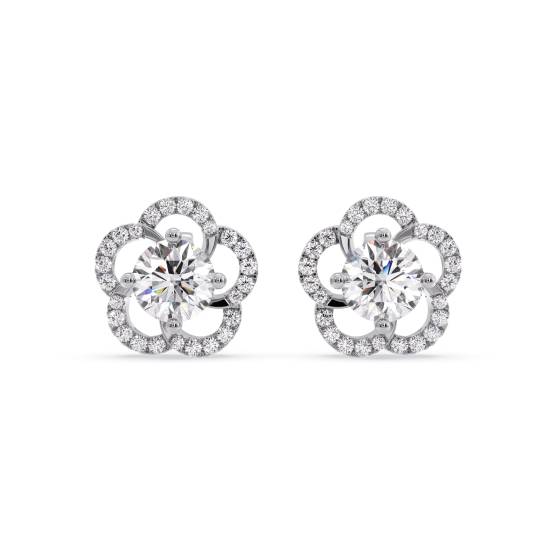 Round Diamond Designer Earrings