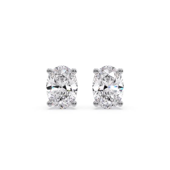 Classic Oval Diamond Stud Earrings