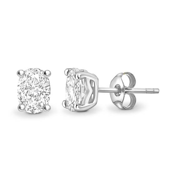 Classic Oval Diamond Stud Earrings