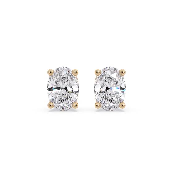 Classic Oval Diamond Stud Earrings