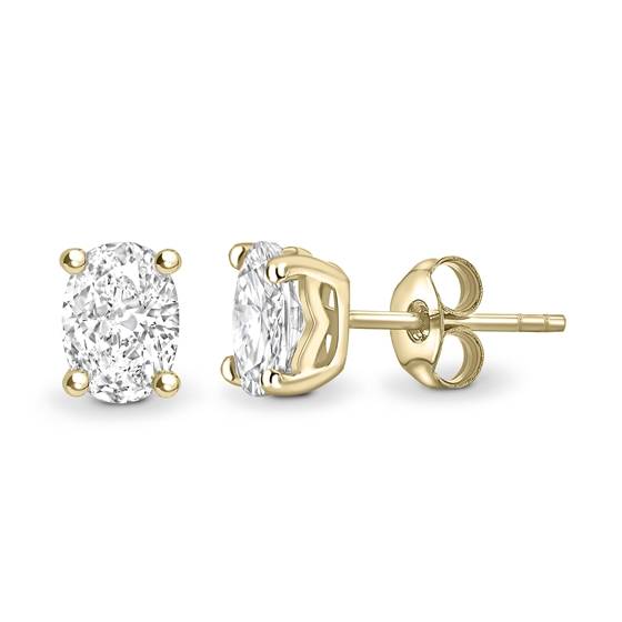 Classic Oval Diamond Stud Earrings