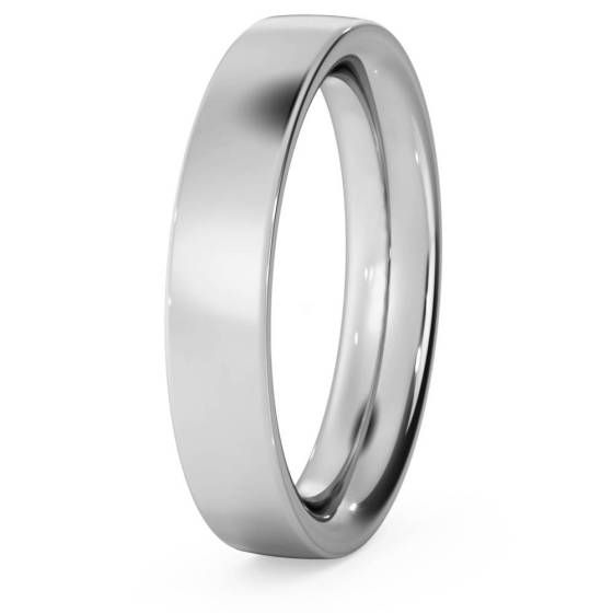 DHFC04H Flat Court Wedding Ring - Heavy weight, 4mm width