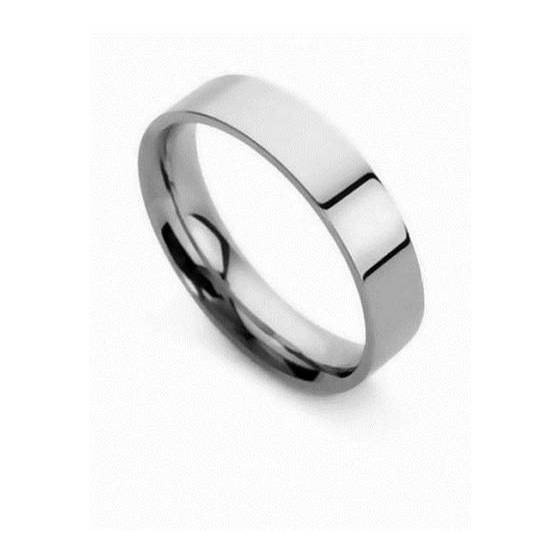 DHFC05 Flat Court Wedding Ring - 5mm width, Thin depth