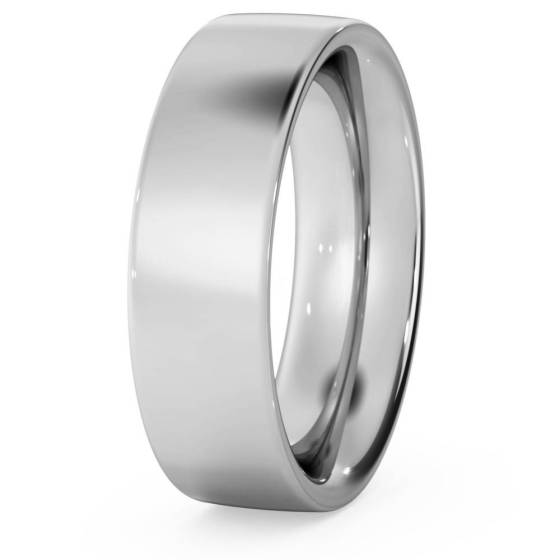 DHFC06H Flat Court Wedding Ring - Heavy weight, 6mm width