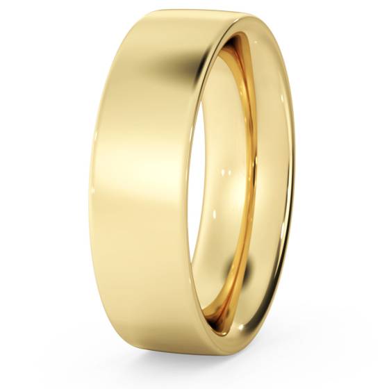 DHFC06H Flat Court Wedding Ring - Heavy weight, 6mm width