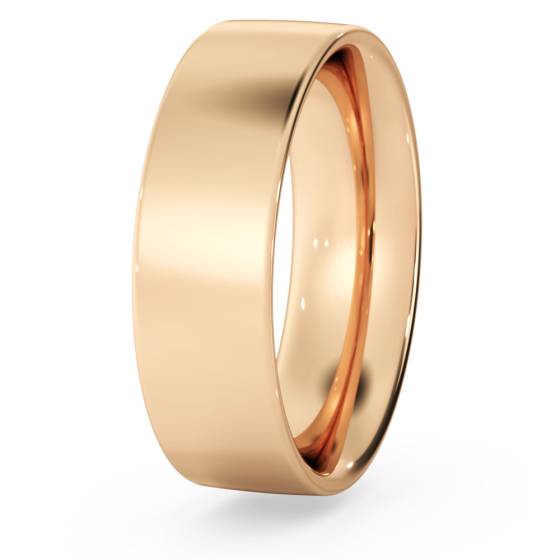 DHFC06M Flat Court Wedding Ring - 6mm width, Medium depth