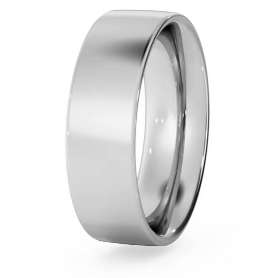 DHFC06M Flat Court Wedding Ring - 6mm width, Medium depth