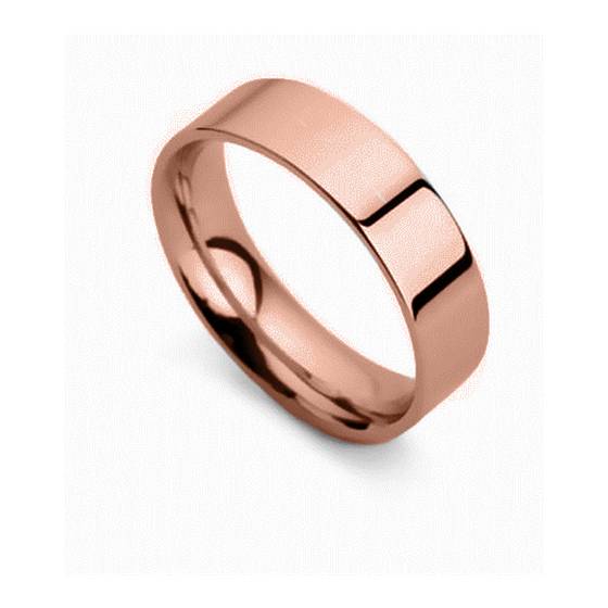 DHFC07 Flat Court Wedding Ring - 7mm width, Thin depth