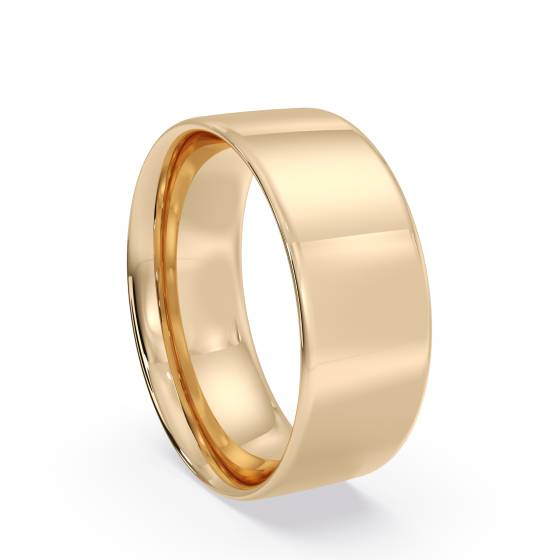 DHFC07 Flat Court Wedding Ring - 7mm width, Thin depth