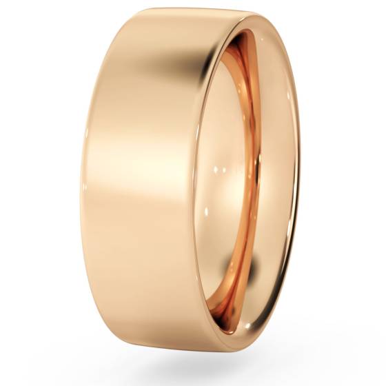 DHFC07H Flat Court Wedding Ring - Heavy weight, 7mm width