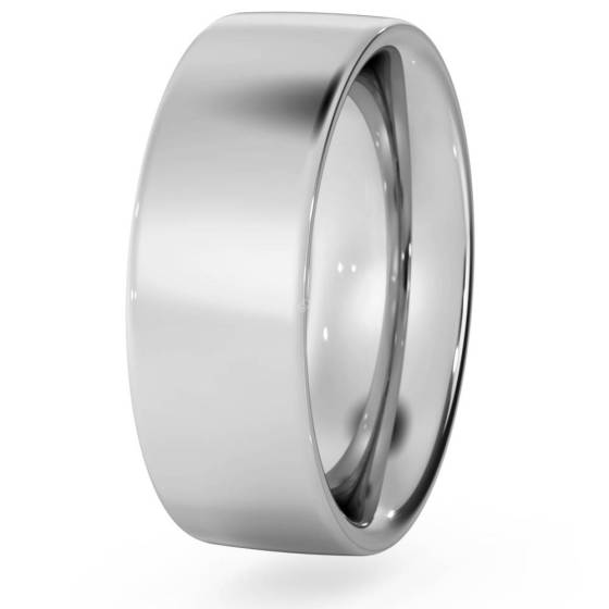 DHFC07H Flat Court Wedding Ring - Heavy weight, 7mm width